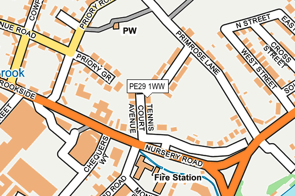 PE29 1WW map - OS OpenMap – Local (Ordnance Survey)