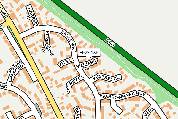 PE29 1XB map - OS OpenMap – Local (Ordnance Survey)