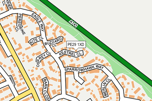 PE29 1XD map - OS OpenMap – Local (Ordnance Survey)