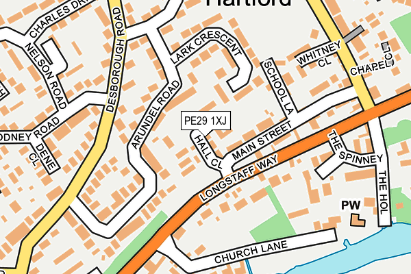 PE29 1XJ map - OS OpenMap – Local (Ordnance Survey)