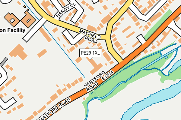 PE29 1XL map - OS OpenMap – Local (Ordnance Survey)