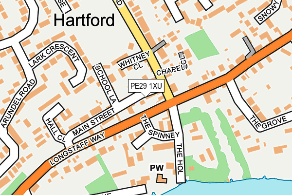 PE29 1XU map - OS OpenMap – Local (Ordnance Survey)