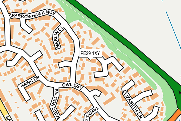 PE29 1XY map - OS OpenMap – Local (Ordnance Survey)