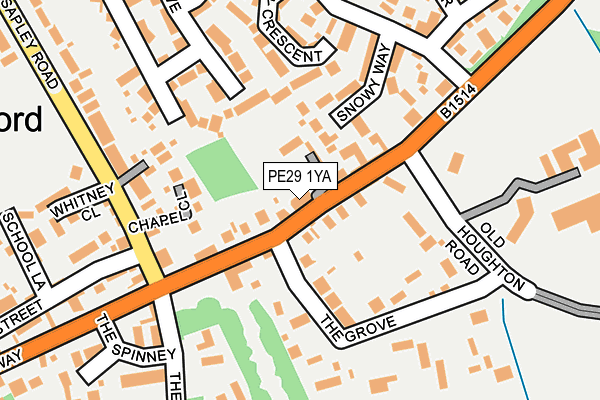 PE29 1YA map - OS OpenMap – Local (Ordnance Survey)