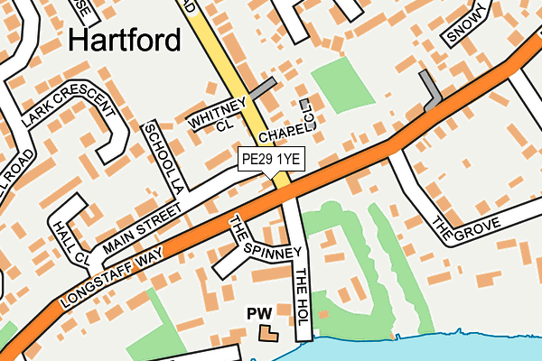 PE29 1YE map - OS OpenMap – Local (Ordnance Survey)