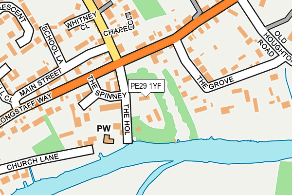 PE29 1YF map - OS OpenMap – Local (Ordnance Survey)