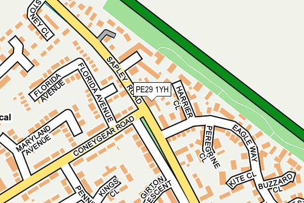 PE29 1YH map - OS OpenMap – Local (Ordnance Survey)