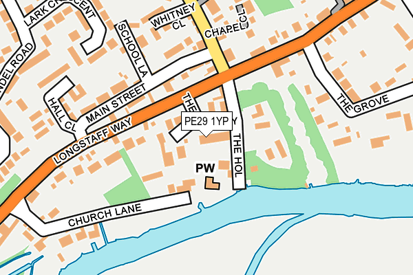 PE29 1YP map - OS OpenMap – Local (Ordnance Survey)