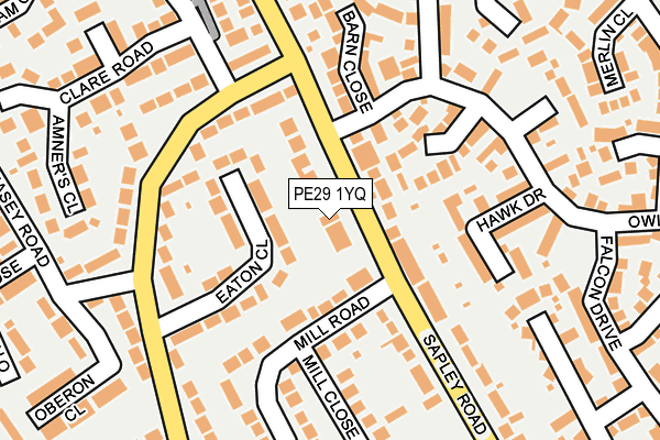 PE29 1YQ map - OS OpenMap – Local (Ordnance Survey)