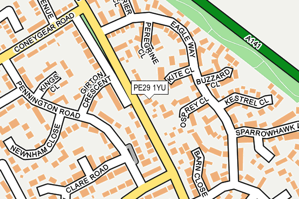 PE29 1YU map - OS OpenMap – Local (Ordnance Survey)