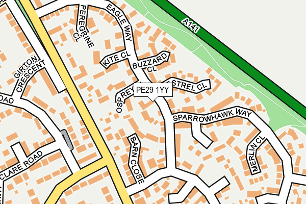 PE29 1YY map - OS OpenMap – Local (Ordnance Survey)