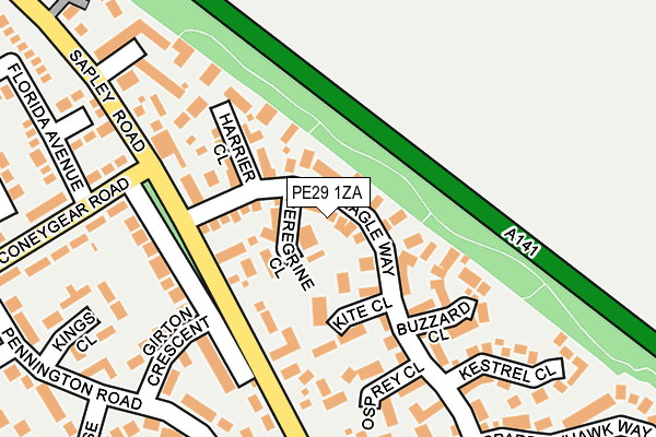 PE29 1ZA map - OS OpenMap – Local (Ordnance Survey)