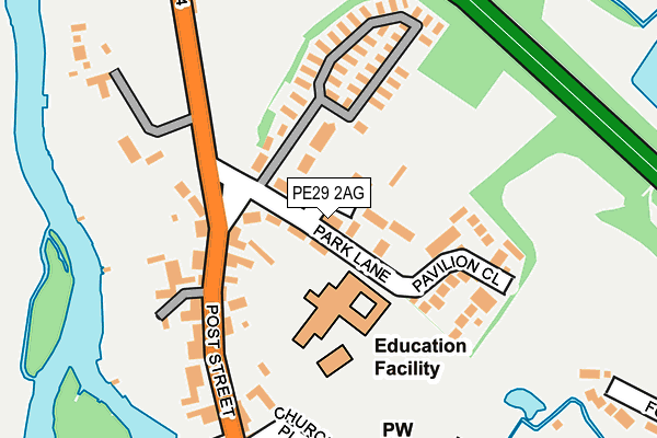 PE29 2AG map - OS OpenMap – Local (Ordnance Survey)