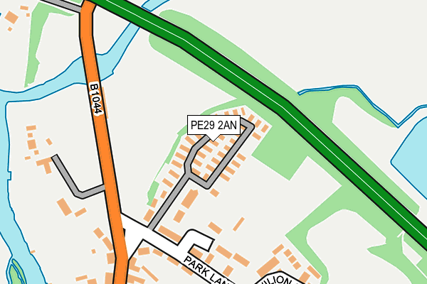 PE29 2AN map - OS OpenMap – Local (Ordnance Survey)