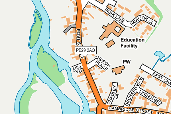 PE29 2AQ map - OS OpenMap – Local (Ordnance Survey)
