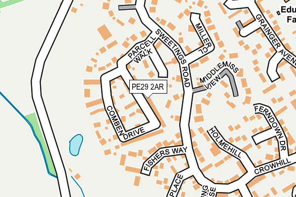 PE29 2AR map - OS OpenMap – Local (Ordnance Survey)