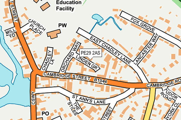 PE29 2AS map - OS OpenMap – Local (Ordnance Survey)