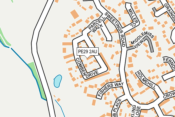 PE29 2AU map - OS OpenMap – Local (Ordnance Survey)