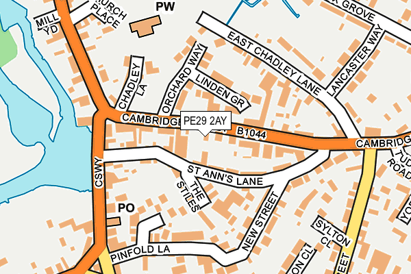 PE29 2AY map - OS OpenMap – Local (Ordnance Survey)