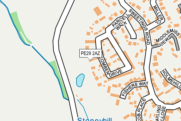 PE29 2AZ map - OS OpenMap – Local (Ordnance Survey)