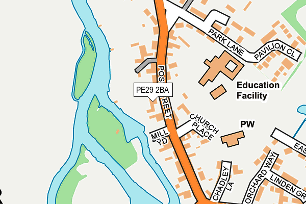 PE29 2BA map - OS OpenMap – Local (Ordnance Survey)