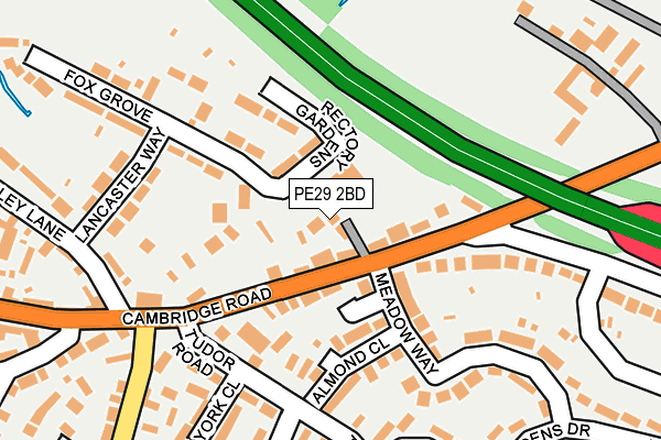 PE29 2BD map - OS OpenMap – Local (Ordnance Survey)