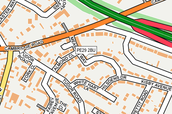 PE29 2BU map - OS OpenMap – Local (Ordnance Survey)