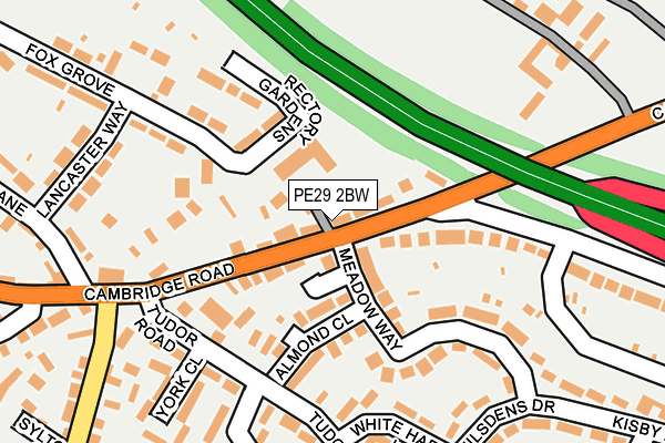 PE29 2BW map - OS OpenMap – Local (Ordnance Survey)