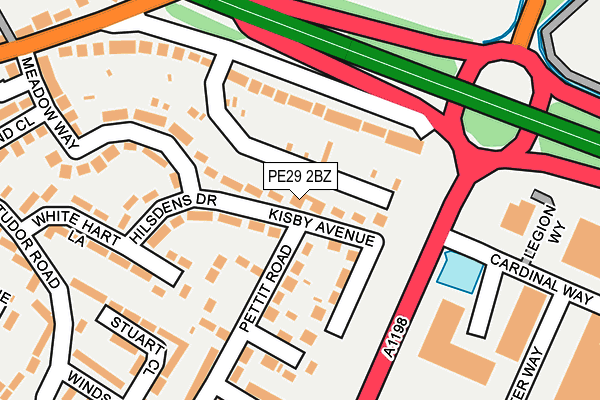 PE29 2BZ map - OS OpenMap – Local (Ordnance Survey)