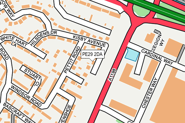 PE29 2DA map - OS OpenMap – Local (Ordnance Survey)