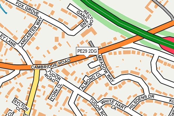PE29 2DG map - OS OpenMap – Local (Ordnance Survey)