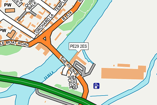 PE29 2ES map - OS OpenMap – Local (Ordnance Survey)