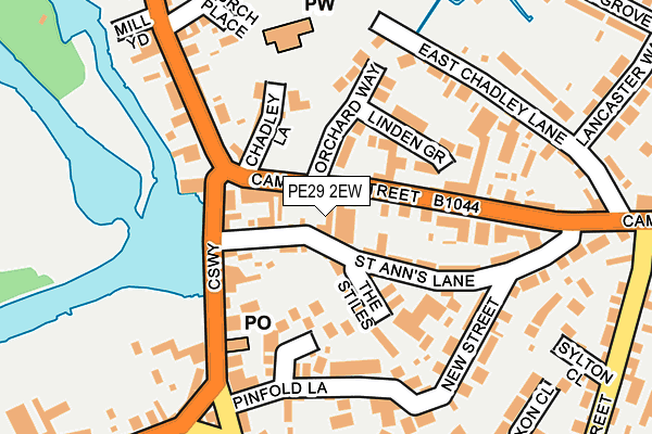 PE29 2EW map - OS OpenMap – Local (Ordnance Survey)