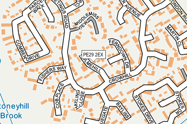 PE29 2EX map - OS OpenMap – Local (Ordnance Survey)