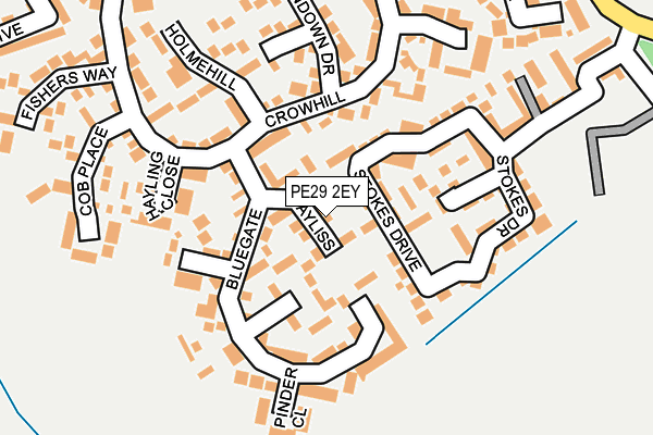 PE29 2EY map - OS OpenMap – Local (Ordnance Survey)