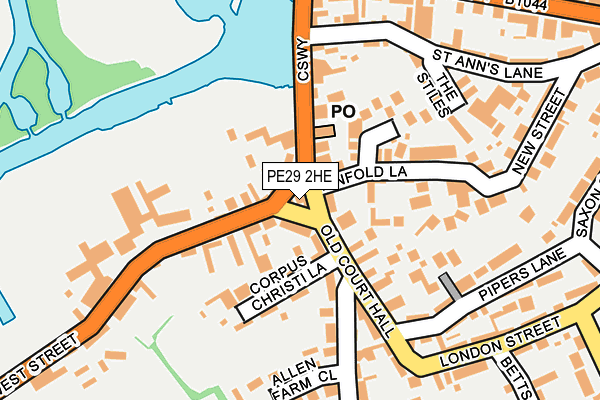 PE29 2HE map - OS OpenMap – Local (Ordnance Survey)