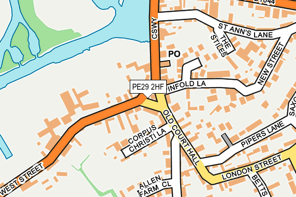 PE29 2HF map - OS OpenMap – Local (Ordnance Survey)