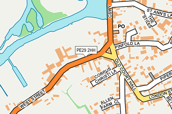 PE29 2HH map - OS OpenMap – Local (Ordnance Survey)
