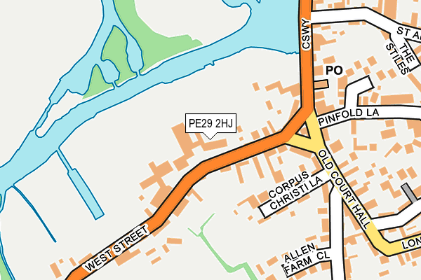 PE29 2HJ map - OS OpenMap – Local (Ordnance Survey)