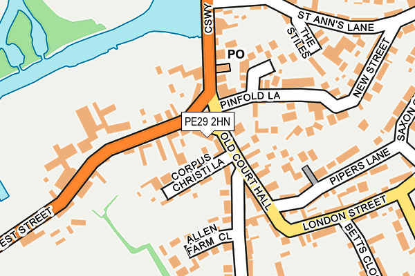 PE29 2HN map - OS OpenMap – Local (Ordnance Survey)