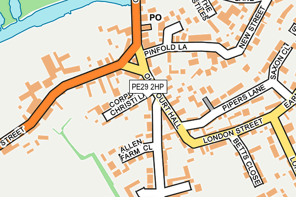 PE29 2HP map - OS OpenMap – Local (Ordnance Survey)