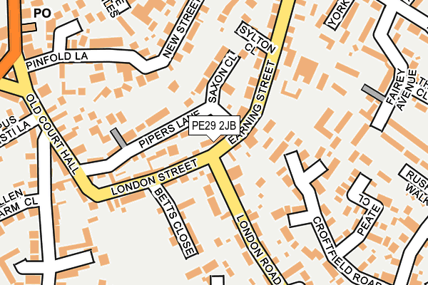 PE29 2JB map - OS OpenMap – Local (Ordnance Survey)