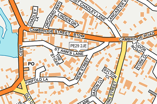 PE29 2JE map - OS OpenMap – Local (Ordnance Survey)