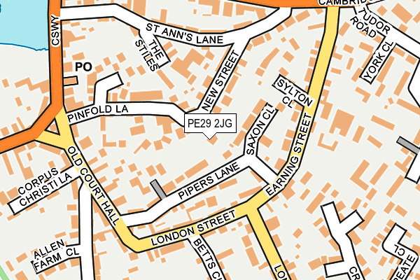 PE29 2JG map - OS OpenMap – Local (Ordnance Survey)