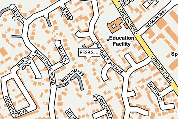 PE29 2JU map - OS OpenMap – Local (Ordnance Survey)