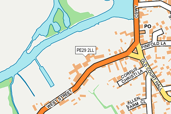 PE29 2LL map - OS OpenMap – Local (Ordnance Survey)