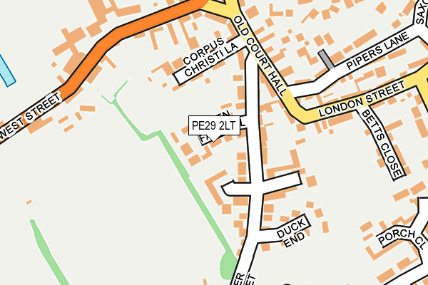 PE29 2LT map - OS OpenMap – Local (Ordnance Survey)