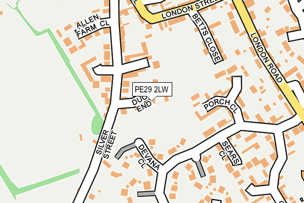 PE29 2LW map - OS OpenMap – Local (Ordnance Survey)