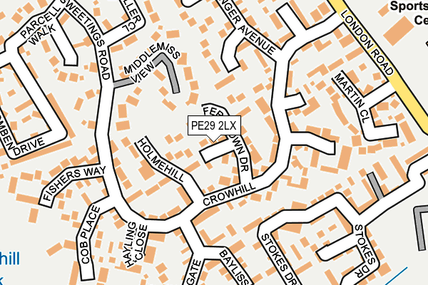 PE29 2LX map - OS OpenMap – Local (Ordnance Survey)