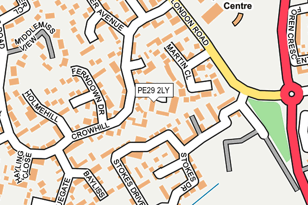 PE29 2LY map - OS OpenMap – Local (Ordnance Survey)